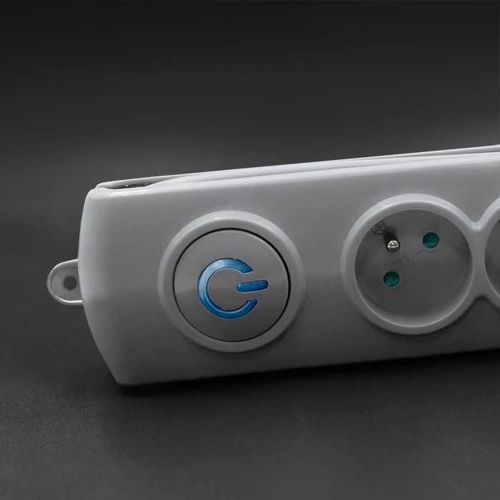 QOLTEC Apsauga nuo viršįtampių Quick Switch 5 lizdai 3m pilka