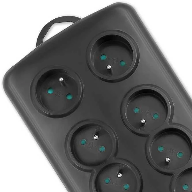 QOLTEC 50161 Apsaugos nuo viršįtampių Quick Switch 8 lizdai juodas 2,5m