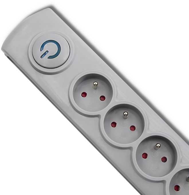 QOLTEC 50165 Apsaugos nuo viršįtampių Quick Switch 6 lizdai pilka 1.8m