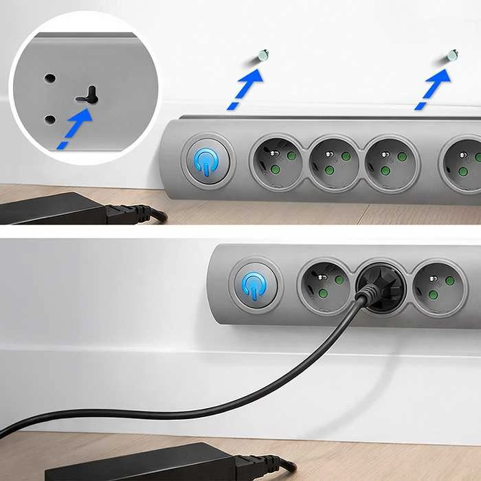 QOLTEC Apsauga nuo viršįtampių Quick Switch 5 lizdai 1.8m pilka