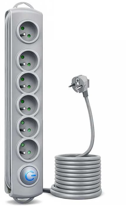QOLTEC 50168 Apsaugos nuo viršįtampių Quick Switch 8 lizdai pilka 3m