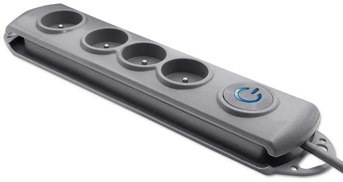 QOLTEC 50163 Apsaugos nuo viršįtampių Quick Switch 4 lizdai pilka 1,5m