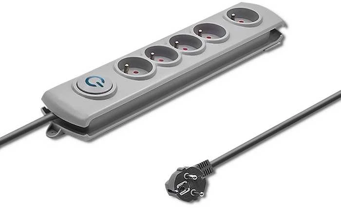 QOLTEC Apsauga nuo viršįtampių Quick Switch 5 lizdai 1.8m pilka