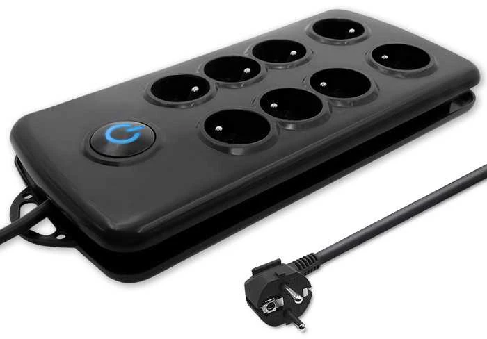 QOLTEC 50161 Apsaugos nuo viršįtampių Quick Switch 8 lizdai juodas 2,5m