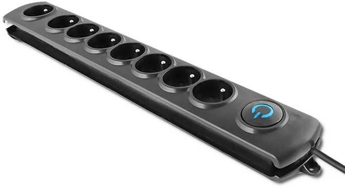 QOLTEC 50113 Viršįtampių apsauga 8 maitinimo lizdas 1,8m