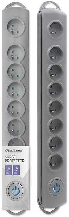 QOLTEC 50168 Apsaugos nuo viršįtampių Quick Switch 8 lizdai pilka 3m
