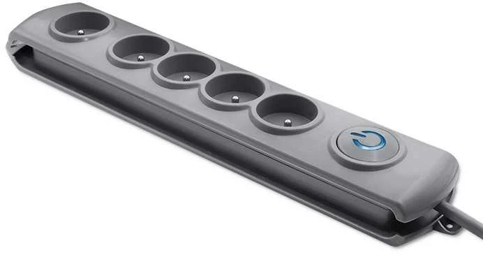 QOLTEC Apsauga nuo viršįtampių Quick Switch 5 lizdai 3m pilka