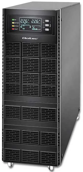 QOLTEC 52284 Nepertraukiamo maitinimo šaltinis UPS / 10kVA / 10000W / Galios koeficientas 1.0 / LCD / EPO / USB / Prisijungęs