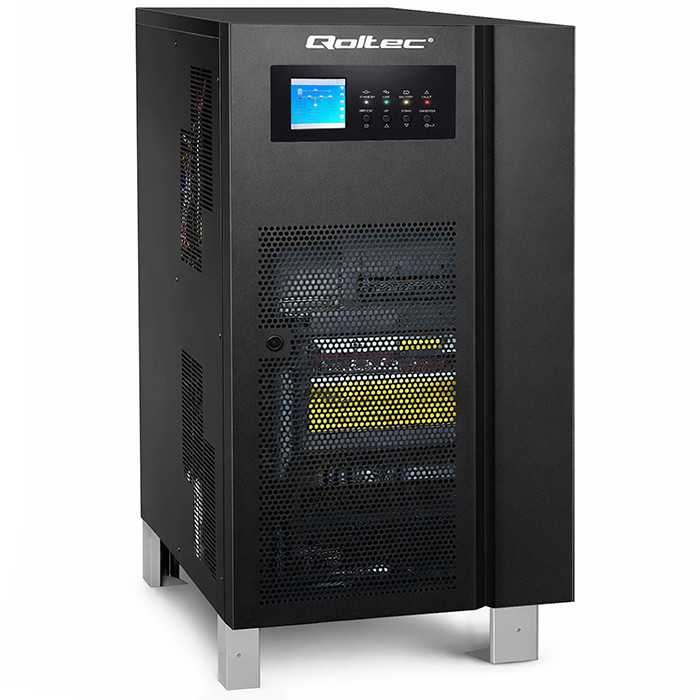 Qoltec 53948 Nepertraukiamo maitinimo šaltinis UPS 3 fazių | 10KVA | 8kW | LCD