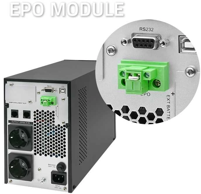 QOLTEC 52280 Nepertraukiamo maitinimo šaltinis UPS / 1kVA / 1000W / Galios koeficientas 1.0 / LCD / EPO / USB / Prisijungę