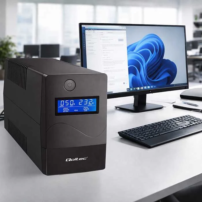 QOLTEC 53978 UPS Monolith 650VA 360W LCD USB RJ45