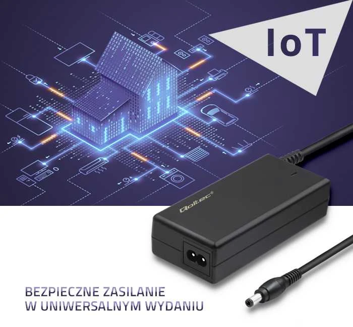 Qoltec 84W maitinimo adapteris su IoT grafika