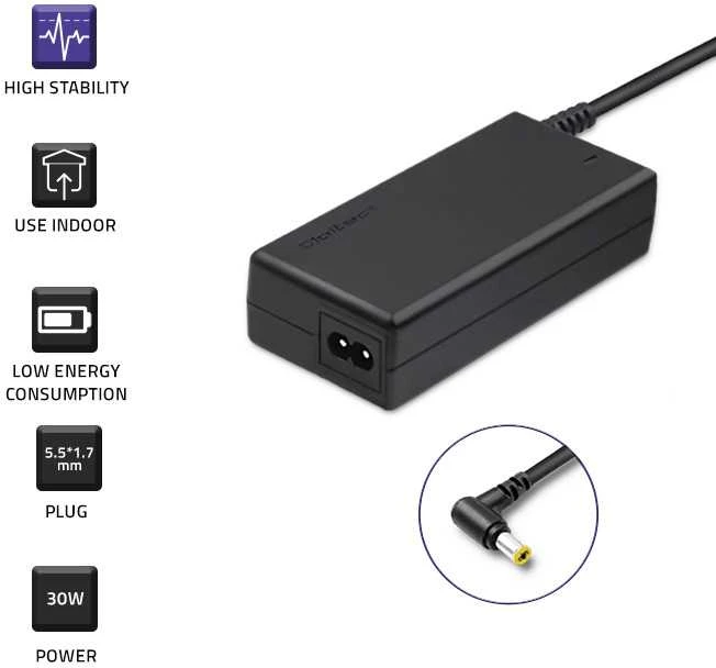 QOLTEC 51514 Nešiojamas kompiuteris Kintamosios srovės maitinimo adapteris Qoltec skirtas Acer 30W 19V 1.58A 5.5 1.7