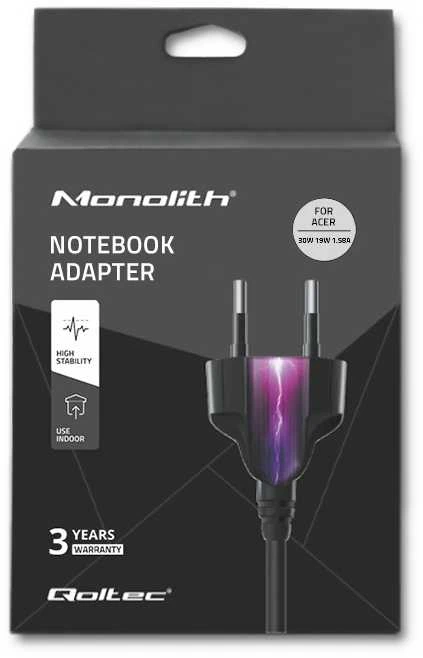 QOLTEC 51514 Nešiojamas kompiuteris Kintamosios srovės maitinimo adapteris Qoltec skirtas Acer 30W 19V 1.58A 5.5 1.7