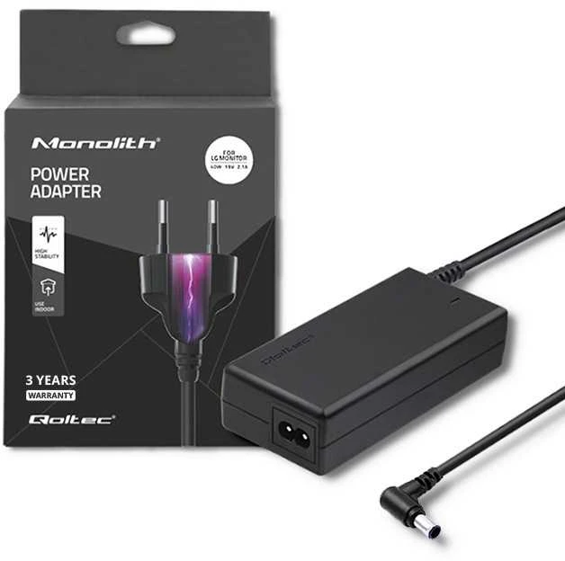 QOLTEC 51775 AC adapter for monitorius LG 40W 19V 2.1A 6.5 4.4