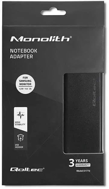 QOLTEC 51773 Qoltec kintamosios srovės adapteris monitoriui Samsung 42W 14V 3A 6.5 4.4