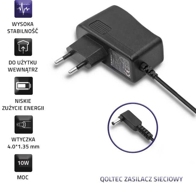 QOLTEC 50008 Qoltec kintamosios srovės adapteris 10W 5V 2A 4.0 1.35 1,4m