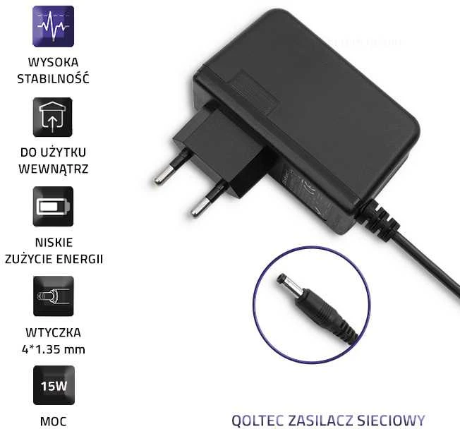 QOLTEC 50775 Kištukinis maitinimo šaltinis 15W 5V 3A 4,0x1,35