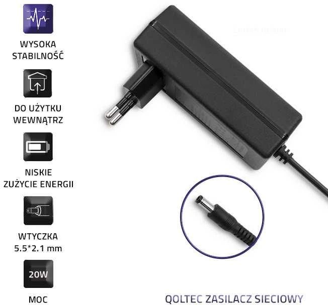 QOLTEC 50778 Kištukinis maitinimo šaltinis 20W 5V 4A 5,5x2,1