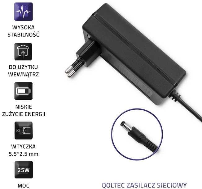 QOLTEC 50781 Kištukinis maitinimo šaltinis 25W 5V 5A 5,5x2,5