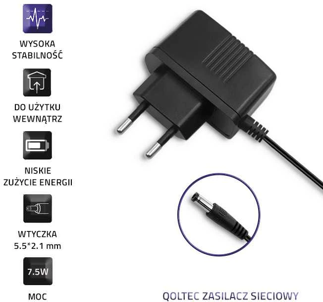 QOLTEC 50784 Kištukinis maitinimo šaltinis 7,5W 7,5V 1A 5,5x2,1