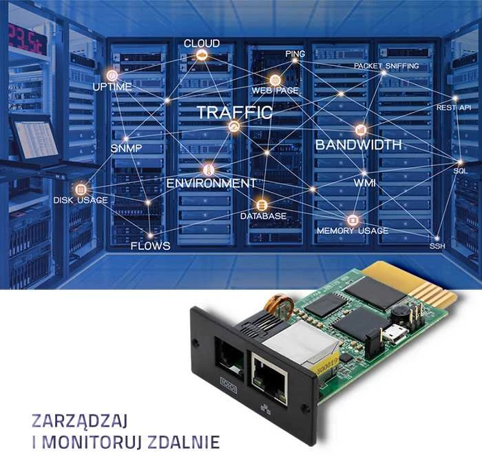 Qoltec SNMP modulis 3 fazių UPS