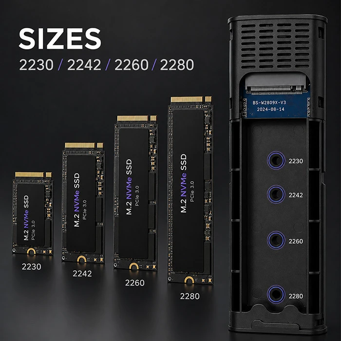 QOLTEC 50312 M.2 SATA SSD / NVME / USB tipo C korpusas
