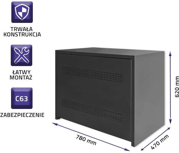 Qoltec Baterijos modulio korpusas 12Ah 12kW