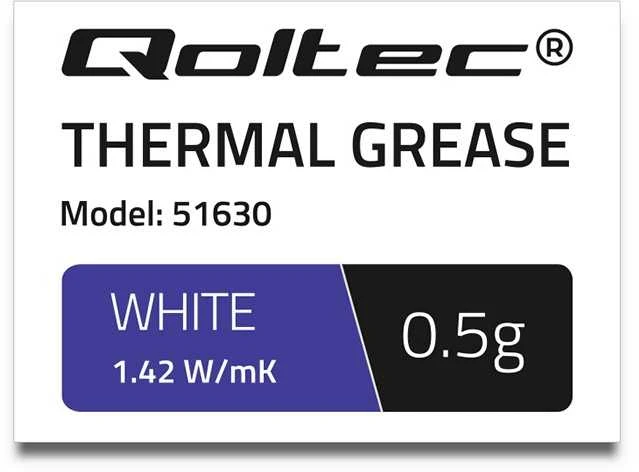QOLTEC 51630 Termopasta 1,42W/m-K 0,5g Baltas