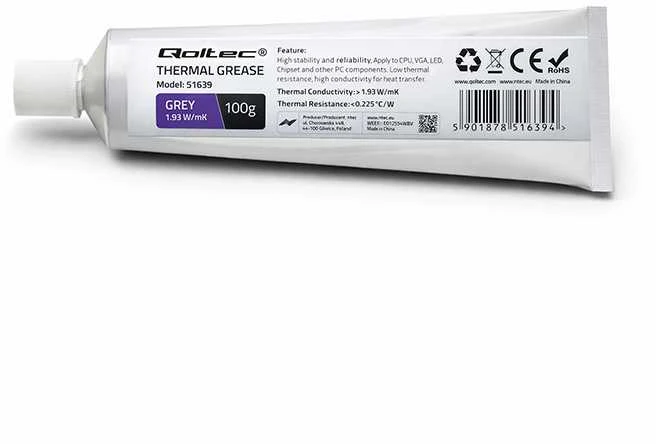 QOLTEC 51639 Qoltec Termopasta 1,93 W/mK 100g pilkas