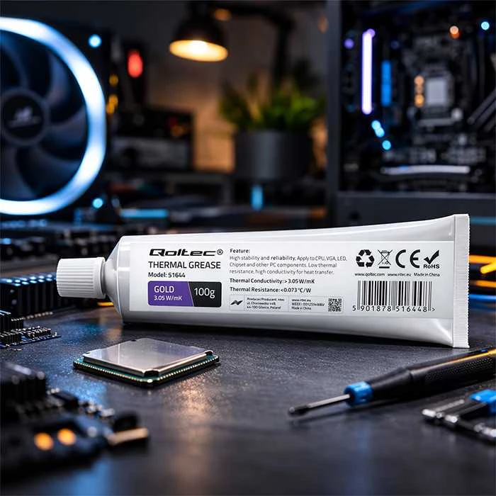 QOLTEC 51644 Qoltec Thermal paste 3.05 W/m-K 100g auksinis