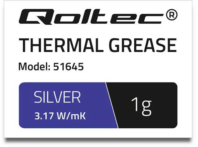 QOLTEC 51645 Qoltec Thermal paste 3.17 W/m-K 1g sidabrinis
