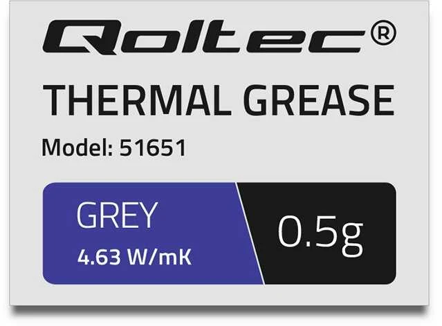 QOLTEC 51651 Thermal paste 4.63W/m-K 0,5g pilkas