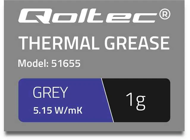 QOLTEC 51655 Thermal paste 5.15W/m-K 1g pilkas