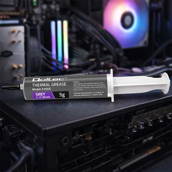 QOLTEC 51656 Thermal paste 5.15W/m-K 5g pilkas