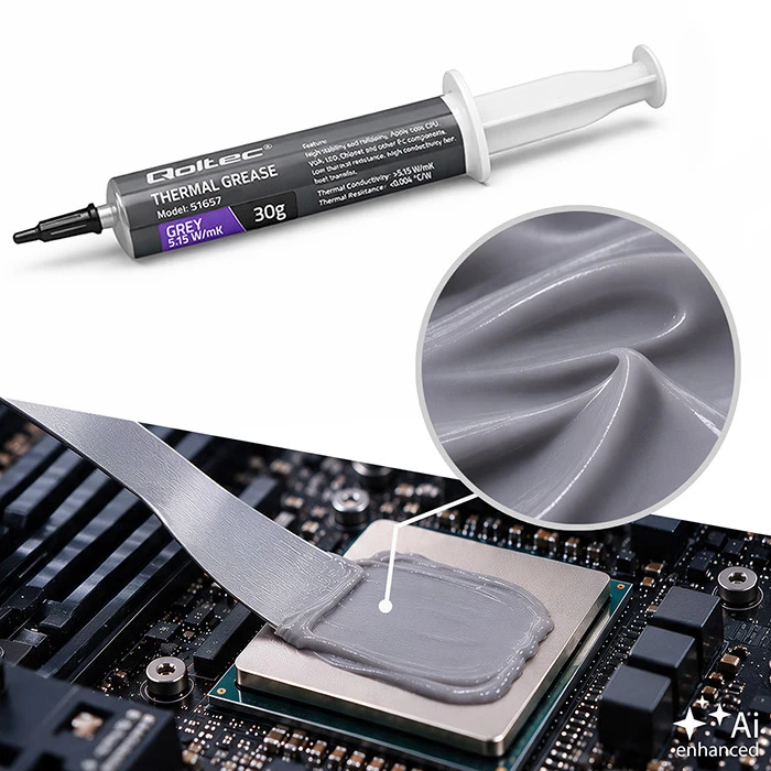 QOLTEC 51657 Qoltec Thermal pasta 5.15W/mK 30g pilkas