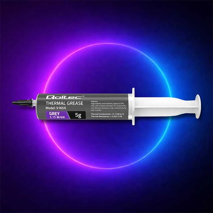 QOLTEC 51656 Thermal paste 5.15W/m-K 5g pilkas