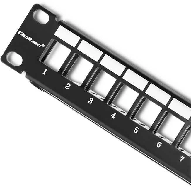 QOLTEC 54479 Patch panel RACK 24 jungtys UTP blank Juodas
