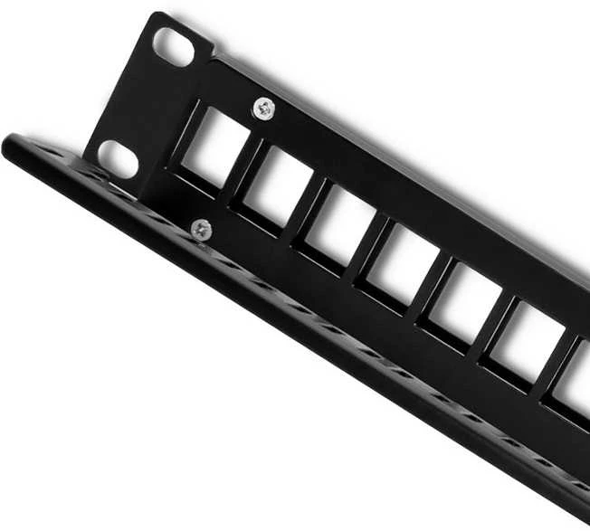 QOLTEC 54479 Patch panel RACK 24 jungtys UTP blank Juodas