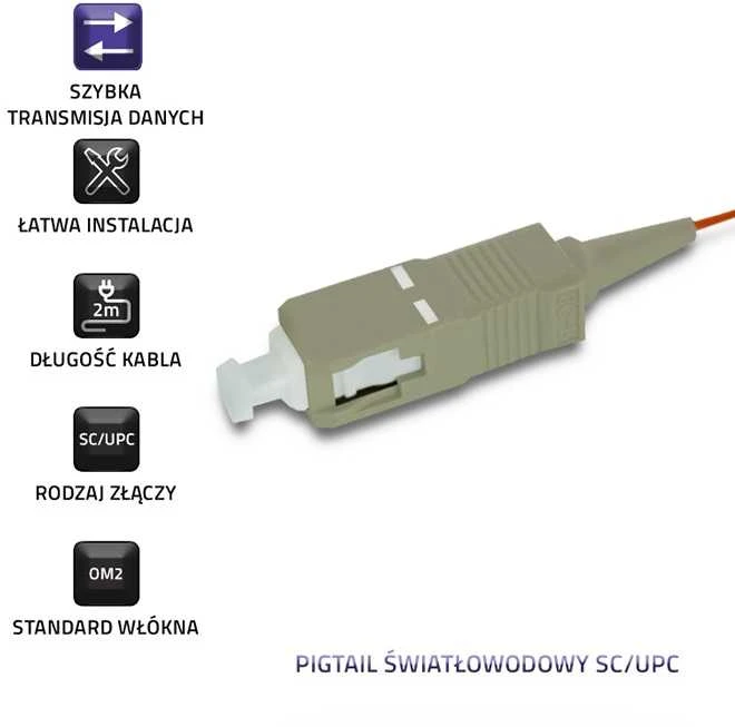Qoltec optinio pluošto kabelis SC/UPC multimodas 2m
