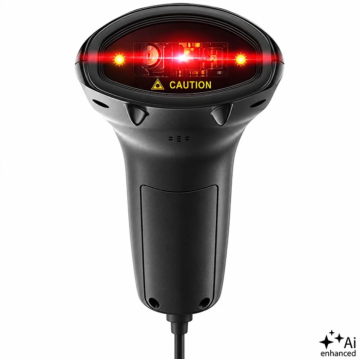 Qoltec Precyzyjny belaidis skaner czytnik kodów kreskowych 1D 2D + stojak na skaner | QR | EAN | USB