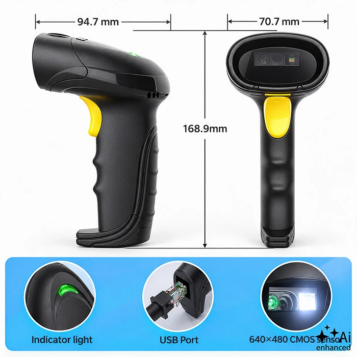 Qoltec Precyzyjny Skaner czytnik kodów kreskowych 1D 2D | QR | EAN | USB