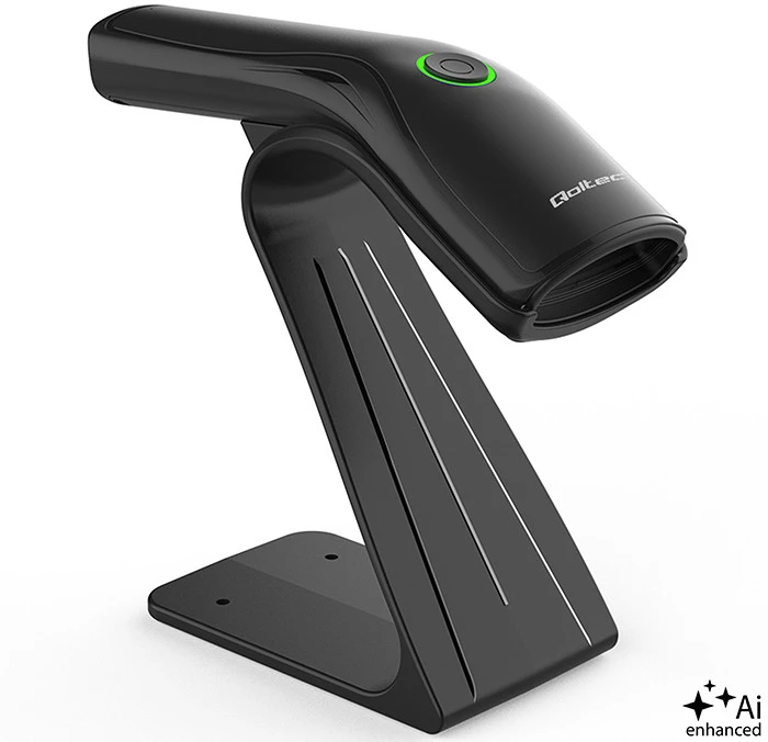 Qoltec Precyzyjny Skaner czytnik kodów kreskowych 1D 2D + stojak na skaner | QR | EAN | USB