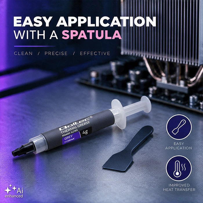 Qoltec Profesjonalna pasta termoprzewodząca 17.3 W/m-K | 4g | Szara
