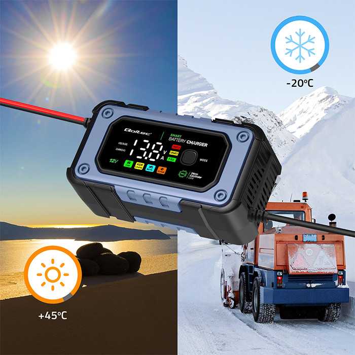 Qoltec Intelektualus mikroprocesorius kroviklis 12V | 7A | AGM LiFePO4 GEL akumuliatoriaus įkroviklis su remonto funkcija