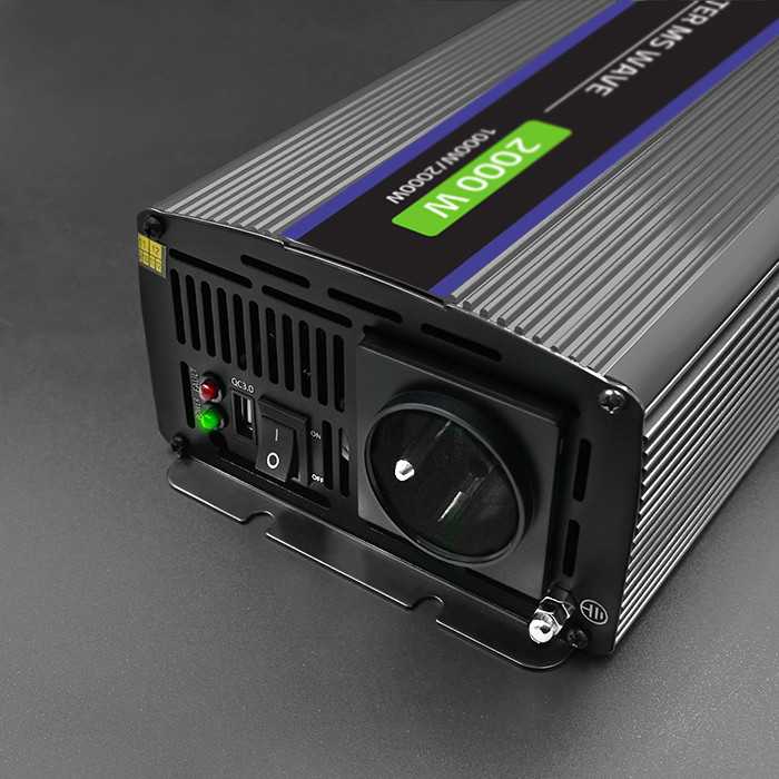 QOLTEC 51926 Monolitinis įtampos keitiklis 2000 MS Wave / 12V iki 230V / 1000/2000W / USB