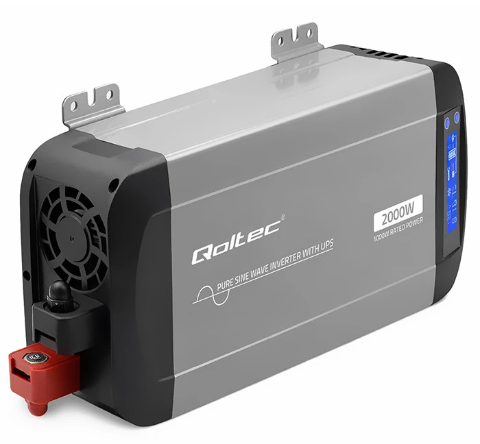 Qoltec Pure Sine Wave | 12V na 230V | 1000/2000W | UPS BYPASS