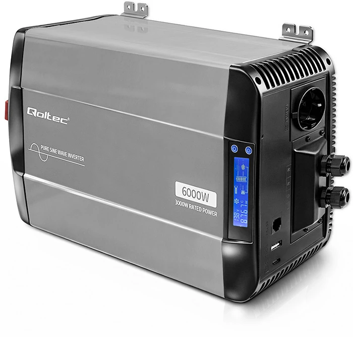 Qoltec Pure Sine Wave | 12V na 230V | 3000/6000W