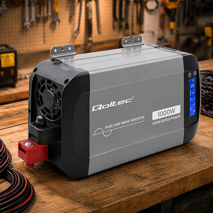 Qoltec Pure Sine Wave | 12V na 230V | 500/1000W