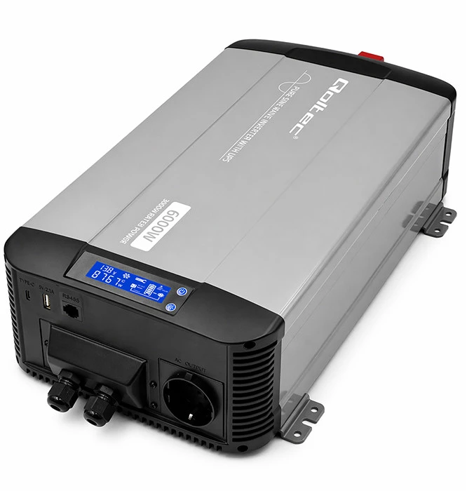 Qoltec Pure Sine Wave | 12V na 230V | 3000/6000W | UPS BYPASS